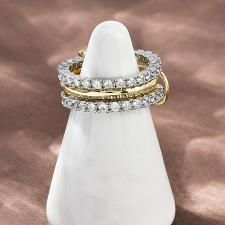 Brass Micro Pave Cubic Zirconia Finger Rings RJEW-D325-01PG-02-1