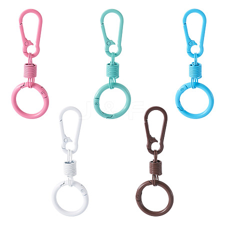 5Pcs Spray Painted Alloy Iron Spring Gate Ring FIND-TA0008-67-1