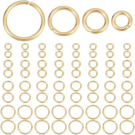 Beebeecraft 600Pcs 4 Styles 304 Stainless Steel Jump Rings STAS-BBC0004-56-1