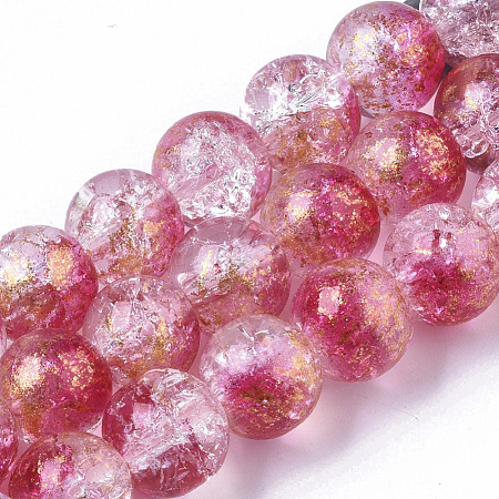 Transparent Spray Painted Crackle Glass Bead Strands GLAA-N035-03D-A04-1