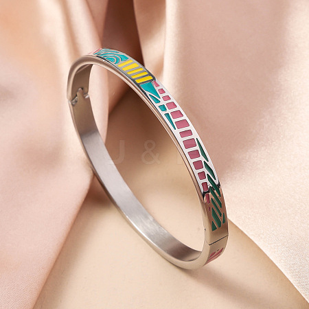 304 Stainless Steel Enamel Bangles FS-WG30162-04-1