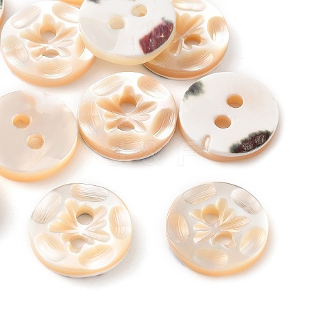 Carved Flower Natural Shell Buttons SH-CBA18B6-03-1