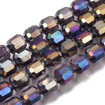 Electroplate Transparent Column Glass Beads Strands EGLA-A043-02-AB05-1