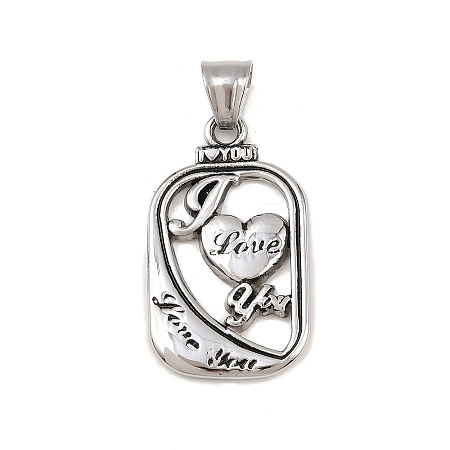 Hand Polished 304 Stainless Steel Pendants STAS-K316-05AS-1