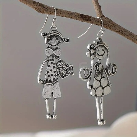 Boy and Girl Alloy Dangle Earrings FS-WGD9F62-01-1