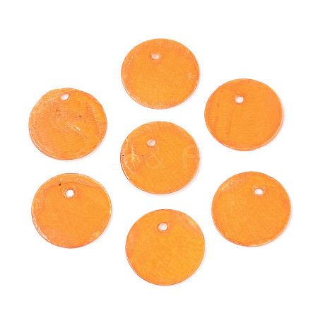 Spray Painted Natural Capiz Shell Disc Charms LS-X1-BSHE-T014-02B-1