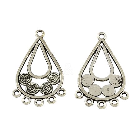 Tibetan Style Alloy Teardrop Chandelier Components Links X-TIBE-Q037-002-RS-1