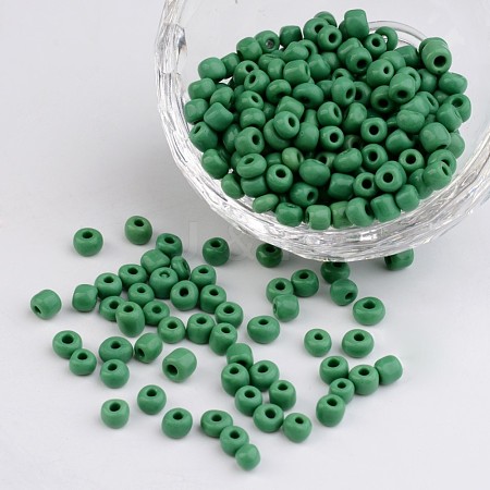 6/0 Opaque Colours Round Glass Seed Beads X-SEED-A010-4mm-47-1