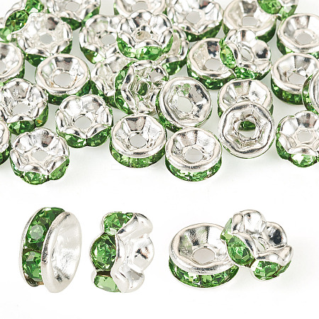 30Pcs 2 Colors Brass Rhinestone Spacer Beads RB-TA0001-29E-1