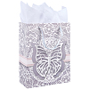 1Pc Butterfly Printed Paper Gift Bags with Ribbon Handles ABAG-SP0001-10B-1