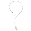 304 Stainless Steel Teardrop Pendant Open Cuff Necklaces for Women NJEW-R003-02P-02-2