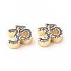 Rack Plating Brass Cubic Zirconia Beads KK-B051-04G-05-1