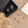 4Pcs Floral Cross Zinc Alloy Rhinestone Lapel Pin Backs for Backpack Clothes JEWB-FH0002-32P-4