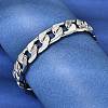 201 Stainless Steel Cuban Link Chains Bracelets for Women Men STAS-T077-19A-03P-3