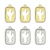 6Pcs 2 Colors Brass Micro Pave Cubic Zirconia Pendants KK-CJ0003-22-1