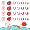  8Pcs 2 Colors Strawberry Silicone Beads Knitting Needle Protectors/Knitting Needle Stoppers DIY-NB0010-42-1