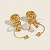 304 Stainless Steel Shell Shape Tassel Stud Earrings HO9250-1