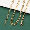 Ion Plating(IP) 304 Stainless Steel Paperclip Chain Necklace for Women NJEW-C011-03G-3