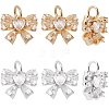 Beebeecraft 12Pcs 2 Colors Brass with Glass Rhinestone Charms KK-BBC0013-92-1