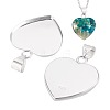 2Pcs 925 Sterling Silver Pendant Cabochon Settings STER-PH0003-05B-1