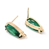 K9 Glass Stud Earring Teardrop Findings X-KK-E071-25KCG-03-2