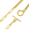 Brass Curb & Paperclip Chain Necklaces with Toggle Clasps NJEW-JN04609-5