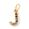 Brass Micro Pave Colorful Cubic Zirconia Charms X-ZIRC-F092-01-J-1