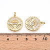 Brass Micro Pave Cubic Zirconia Pendants ZIRC-T016-21-3