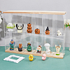 2-Tier 6-Grid Transparent Acrylic Minifigures Organizer Dispaly Case with Wood ODIS-WH0004-03A-5
