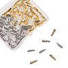 100Pcs 2 Colors 304 Stainless Steel Folding Crimp Ends STAS-CJ0001-161-6