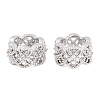 Flower Brass Clear Cubic Zirconia European Beads KK-B186-06P-1