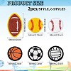 12Pcs 6 Style Sports Ball Theme Computerized Towel Fabric Embroidery Iron on Cloth Patches PATC-FG0001-64-2