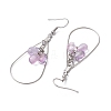 Teardrop 304 Stainless Steel Transparent Glass Dangle Earrings EJEW-JE06404-02-5
