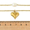 Natural Pearl Rice and 304 Stainless Steel Pendant Double Layer Necklaces for Women NJEW-JN06211-02-4