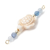 4Pcs 4 Colors Summer Beach Dyed Synthetic Turquoise Connector Charms PALLOY-JF03746-03-5