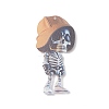 Acrylic Halloween Style Big Pendants with Brass Bell and Nylon Cord SACR-O003-01A-2