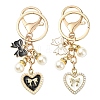 Heart & Bowknot Alloy Enamel Pendant Keychain KEYC-YW00133-01-2
