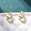 Butterfly Brass Shell Stud Earrings KK-D363-22G-5