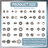   1200Pcs 24 Styles Tibetan Style Alloy Spacers Beads TIBEB-PH0005-09-2