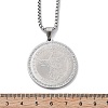 304 Stainless Steel Rhinestone Pendant Necklaces for Women NJEW-U021-02P-5