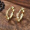 Brass Micro Pave Cubic Zirconia Huggie Hoop Earrings X-EJEW-K083-34G-B-1