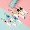 PU Leather & Cotton Name Marker Keychain AJEW-WH0514-013-4