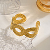 304 Stainless Steel Cuff Bangles for Women BJEW-H635-04G-1