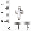 Cross Brass Micro Pave Clear Cubic Zirconia Connector Charms KK-P339-04P-3