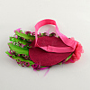 Cute Elastic Baby Headbands Dyed Feather Hair Accessories OHAR-Q002-03-3