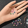 60Pcs 10 Colors Heart Translucent Glass Cabochons MRMJ-YW0002-003-3