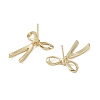 Rack Plating Bowknot Brass Stud Earrings for Women EJEW-NH0002-03G-2