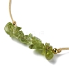 Natural Peridot Chips Braided Bead Bracelets BJEW-JB09851-08-3