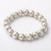 Glass Pearl Round Bead Stretch Bracelets BJEW-JB01468-01-1