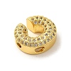 Brass Micro Pave Clear Cubic Zirconia Charms ZIRC-C009-01G-C-2